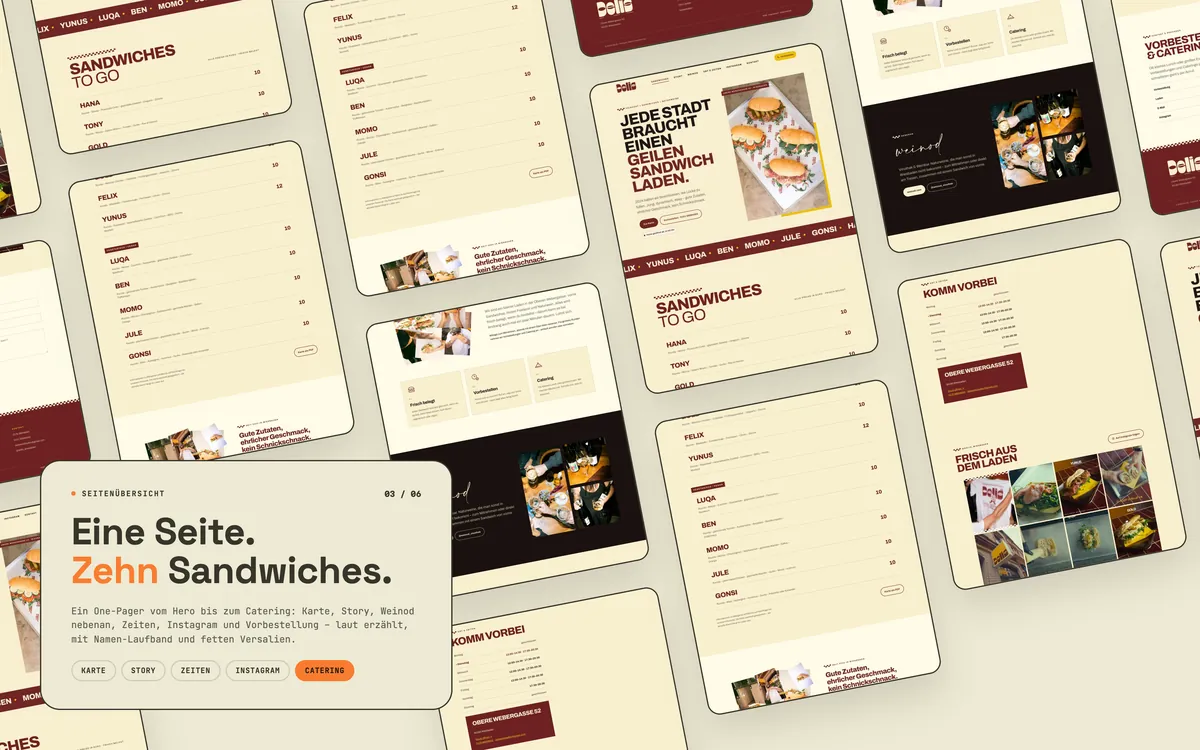 Delis: Eine Seite. Zehn Sandwiches.