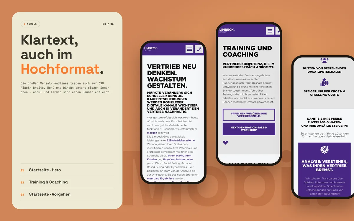 Limbeck Group: Klartext, auch im Hochformat.
