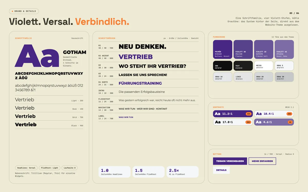 Limbeck Group: Violett. Versal. Verbindlich.