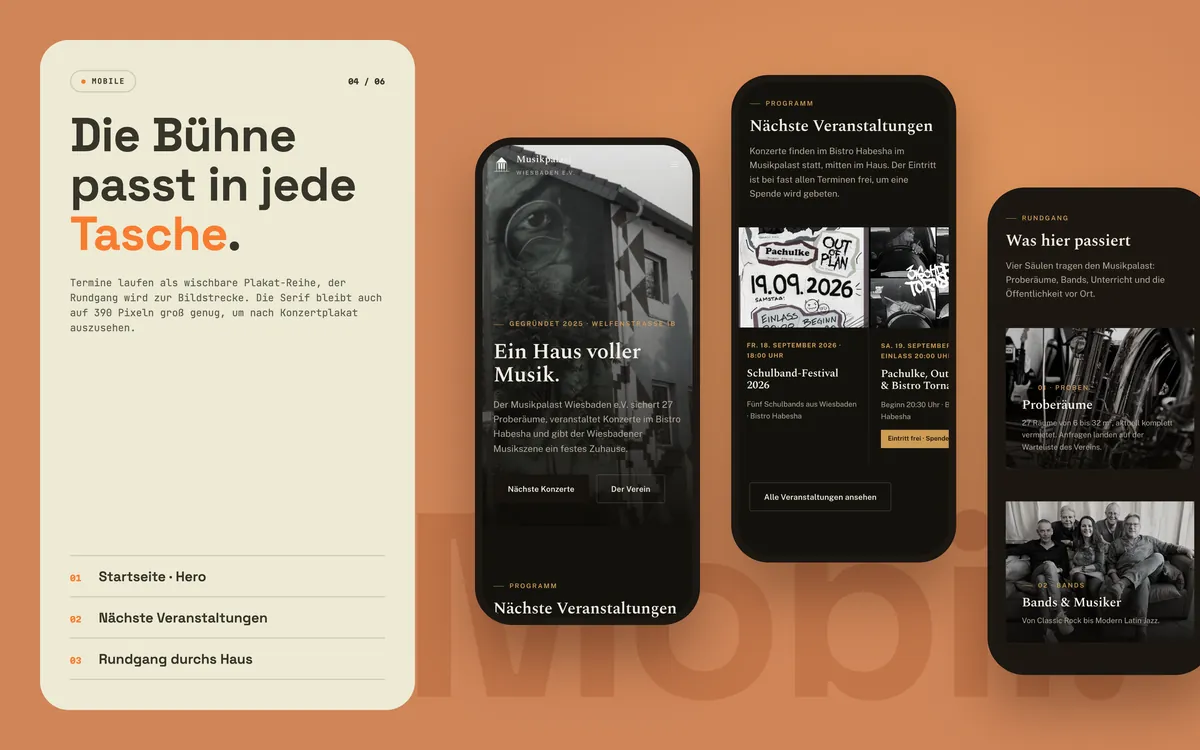 Musikpalast Wiesbaden: Die Bühne passt in jede Tasche.