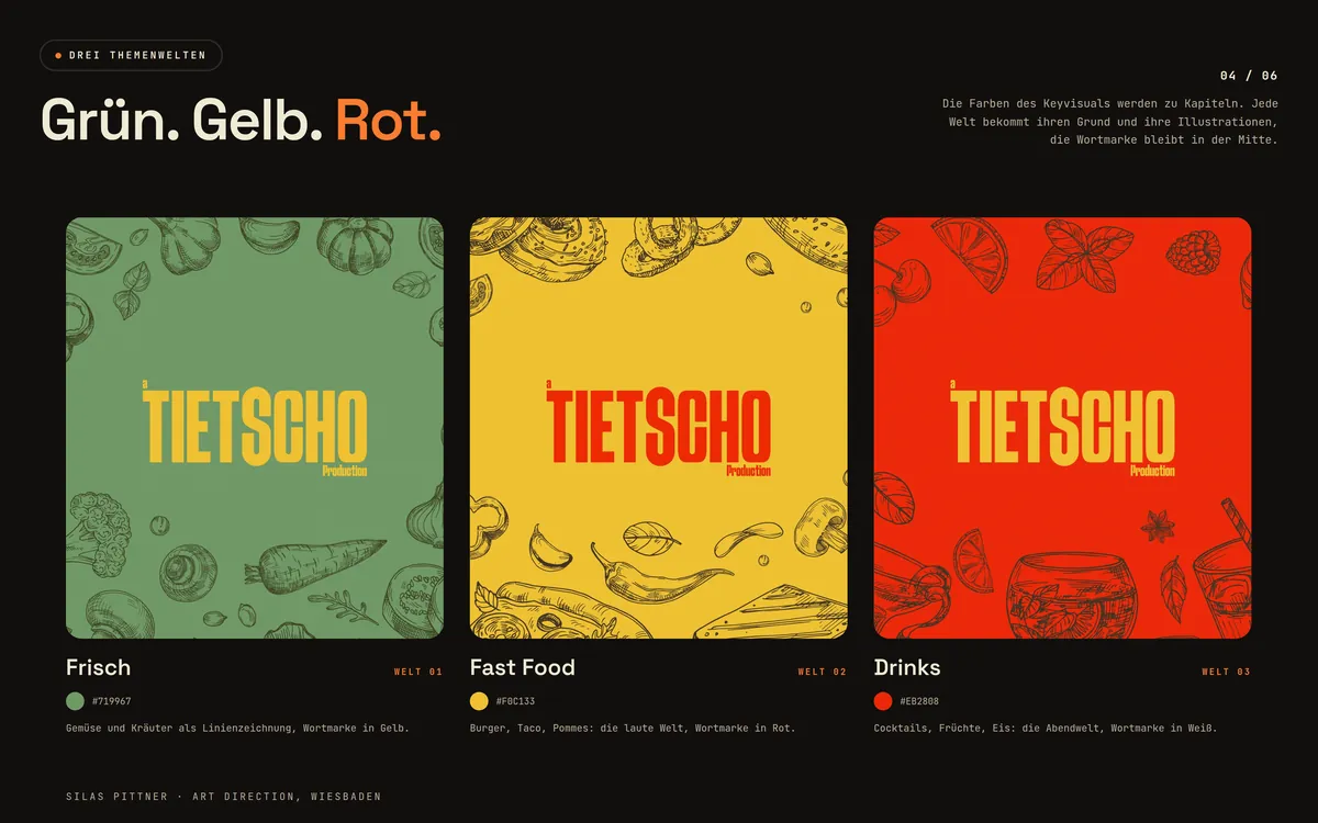 tietscho: Grün. Gelb. Rot.